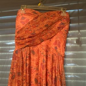 Strapless print dress